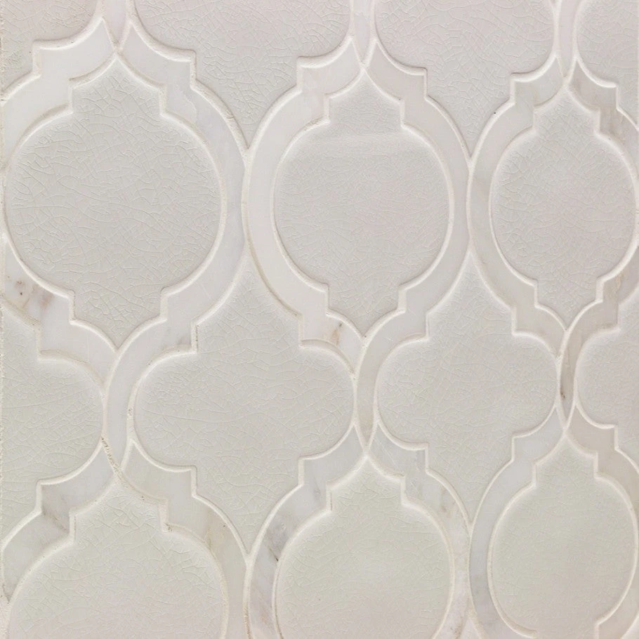 Divine Arabesque Glacier White 10 In. X 12 In. Glazed Ceramic Mosaic Tile (0.80 Sq. Ft. / Sheet) 4 Divine Arabesque Glacier White 10 In. X 12 In. Glazed Ceramic Mosaic Tile (0.80 Sq. Ft. / Sheet) - Image 2