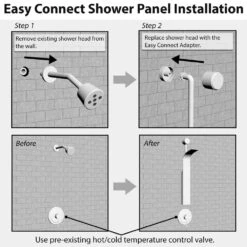 39 In. 2-Jet Easy Connect Shower Panel System In Stainless Steel With Rainfall Waterfall Shower Head And Shower Wand 22 39 In. 2-Jet Easy Connect Shower Panel System In Stainless Steel With Rainfall Waterfall Shower Head And Shower Wand -Household Items Sales a12e32e9efea214b2bee29470036c6ed 06ee1db6 ff9a 45ad 82a6 017f7a6a2278 1800x1800