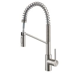 Oletto Single-Handle Pull-Down Sprayer Kitchen Faucet In All-Brite Spot-Free Stainless Steel