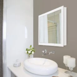 Concord 30 In. X 30 In. Tri-View Surface-Mount Medicine Cabinet In White Gloss -Household Items Sales a431b0ca676c09f242a4d75c77221e28 1800x1800