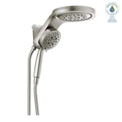 HydroRain Two-in-One 5-Spray 6 In. Dual Wall Mount Fixed And Handheld H2Okinetic Shower Head In Stainless -Household Items Sales a67ddbee71e1f5a7870a875e54a58584 1800x1800