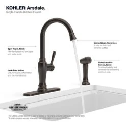 Arsdale Single-Handle Standard Kitchen Faucet With Swing Spout And Sidespray In Oil-Rubbed Bronze -Household Items Sales a7e5b2f47104038c0408c7c657cfa2c5 1800x1800
