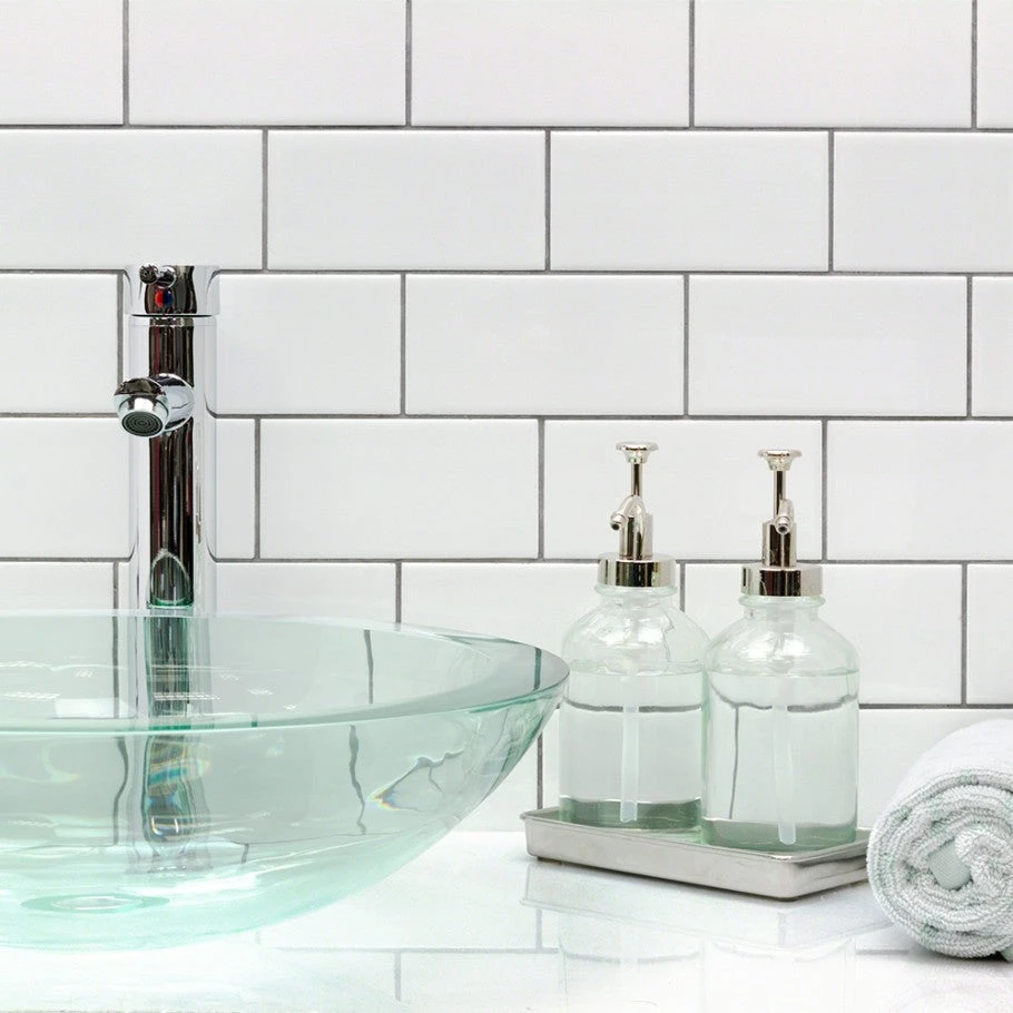 Bond Tile Core White 3 In. X 6 In. Polished Ceramic Subway Wall Tile (96 Pieces 11.73 Sq. Ft. / Box) 4 Bond Tile Core White 3 In. X 6 In. Polished Ceramic Subway Wall Tile (96 Pieces 11.73 Sq. Ft. / Box) - Image 2