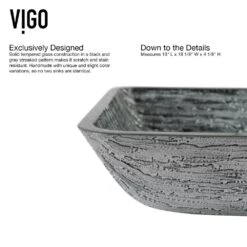 VIGO Titanium Handmade Glass Rectangle Vessel Bathroom Sink In Slate Grey -Household Items Sales acfa0d5bcd35fde80aed66b9ce4e7ef8 1800x1800