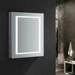 Spazio 24 In. W X 30 In. H Recessed Or Surface Mount Medicine Cabinet With LED Lighting, Mirror Defogger And Left Hinge -Household Items Sales ad2f86c9dabd4b6156006e506b0de753 1800x1800