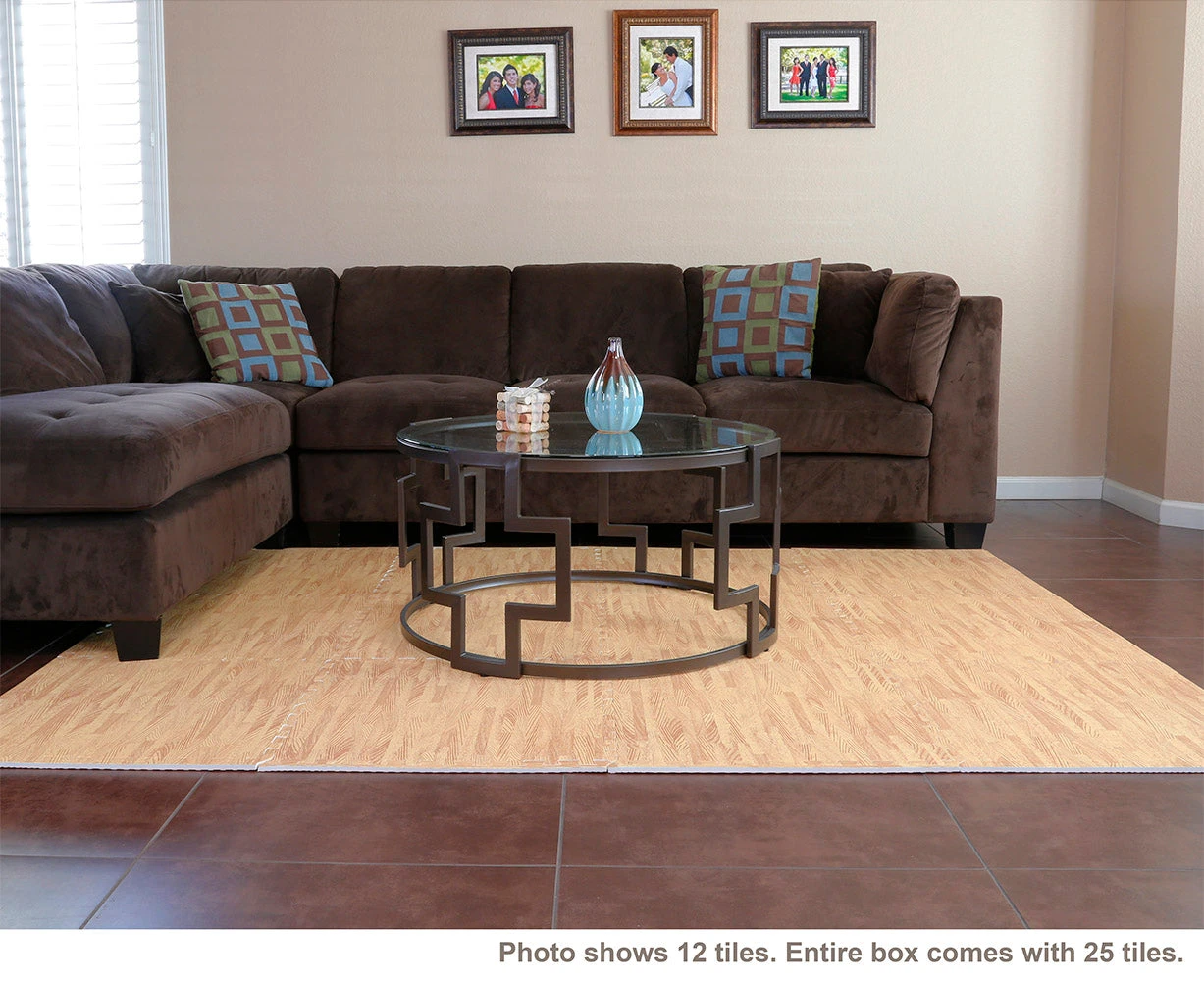 Clevr EVA Foam Interlocking Floor Mat, Light Wood, 25 Pcs, 100 Sq. Ft. 6 Clevr EVA Foam Interlocking Floor Mat, Light Wood, 25 Pcs, 100 Sq. Ft. - Image 4