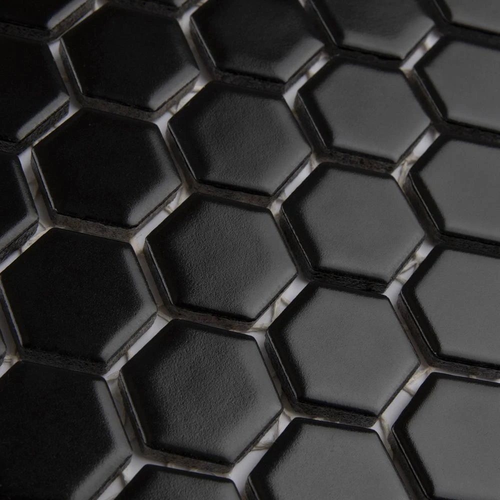 Merola Tile Metro Hex Matte Black 10-1/4 In. X 11-7/8 In. X 5 Mm Porcelain Mosaic Tile (8.65 Sq. Ft. /Case) 6 Merola Tile Metro Hex Matte Black 10-1/4 In. X 11-7/8 In. X 5 Mm Porcelain Mosaic Tile (8.65 Sq. Ft. /Case) - Image 4