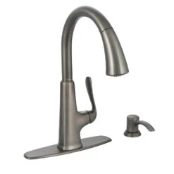 Pasadena Single-Handle Pull-Down Sprayer Kitchen Faucet With Soap Dispenser In Stainless Steel -Household Items Sales b1d1f69b583af623a4eabb85b575c44e 1800x1800