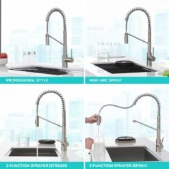Oletto Single-Handle Pull-Down Sprayer Kitchen Faucet In All-Brite Spot-Free Stainless Steel -Household Items Sales b2dd381f68b6c711e81b9aa6169540c0 1800x1800