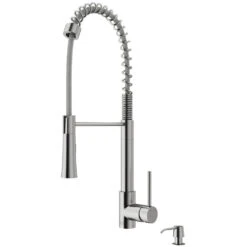 Laurelton Single-Handle Pull-Down Sprayer Kitchen Faucet With Soap Dispenser In Stainless Steel