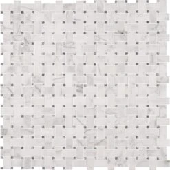 MSI Calacatta Cressa Basket Weave 12 In. X 12 In. X 10 Mm Honed Marble Mesh-Mounted Mosaic Tile (10 Sq. Ft. / Case)