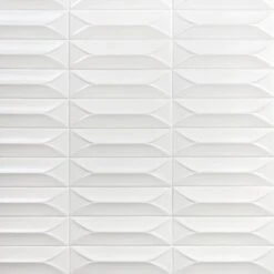 Ivy Hill Tile Vintage Bianco 3D 3 In. X 9 In. 10mm Polished Ceramic Subway Wall Tile (40 Pieces) (6.02 Sq. Ft./Box)
