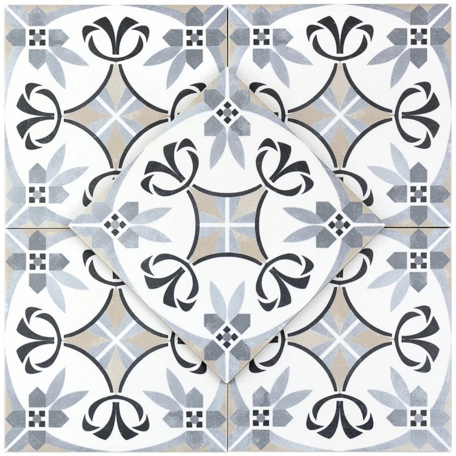 Royale Gray Encuastic 9x9 Glazed Porcelain Tile 7 Royale Gray Encuastic 9x9 Glazed Porcelain Tile - Image 5