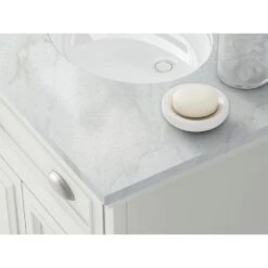 Sadie 67 In. W X 21.5 In. D Vanity In Matte Pearl With Marble Vanity Top In Natural White With White Sink -Household Items Sales c43914c34394dbce55d64a80ad298490 1800x1800