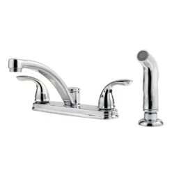 Delton 2-Handle Standard Kitchen Faucet With Side Sprayer In Polished Chrome