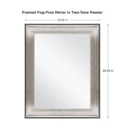 23 In. W X 29 In. L Framed Fog Free Wall Mirror In Two-Tone Pewter -Household Items Sales c76965fa9c839eac1eb0f35f558783ea 1800x1800