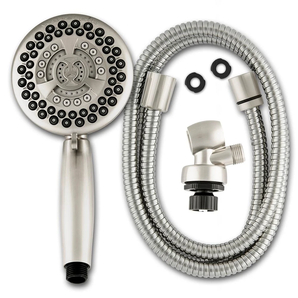 9-Spray 4.5 In. Single Wall Mount Low Flow Handheld Adjustable Shower Head In Brushed Nickel 6 9-Spray 4.5 In. Single Wall Mount Low Flow Handheld Adjustable Shower Head In Brushed Nickel - Image 4