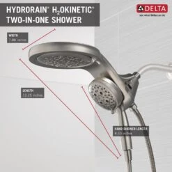 HydroRain Two-in-One 5-Spray 6 In. Dual Wall Mount Fixed And Handheld H2Okinetic Shower Head In Stainless -Household Items Sales cdfe8b0cbf9613788bbabbc5734c02e9 1800x1800