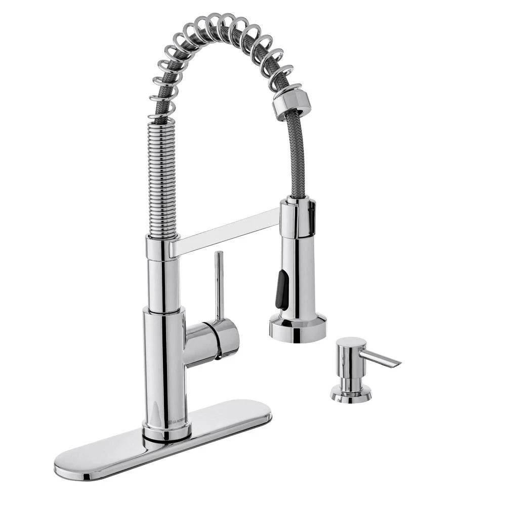 Gage Single-Handle Spring Neck Pull-Down Kitchen Faucet With TurboSpray, FastMount, Soap Dispenser In Stainless Steel 5 Gage Single-Handle Spring Neck Pull-Down Kitchen Faucet With TurboSpray, FastMount, Soap Dispenser In Stainless Steel - Image 3