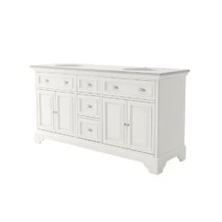 Sadie 67 In. W X 21.5 In. D Vanity In Matte Pearl With Marble Vanity Top In Natural White With White Sink -Household Items Sales cf409fb0b2553d8063ca9a8cbfb2df27 1800x1800