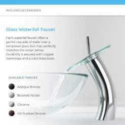 MR Direct Glass Vessel Sink In Crystal With Waterfall Faucet And Pop-Up Drain In Chrome -Household Items Sales cf5dd14b3835d138269127143db9fe52 1800x1800