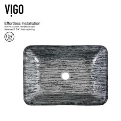 VIGO Titanium Handmade Glass Rectangle Vessel Bathroom Sink In Slate Grey -Household Items Sales d135b1dc0753ed1adf2a979acb29394f 1800x1800