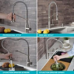 Single-Handle Pull-Down Kitchen Faucet With Dual Function Sprayhead In Spot Free Antique Champagne Bronze/Matte Black -Household Items Sales d1964799fc8d3d0646ab599acb49e536 1800x1800
