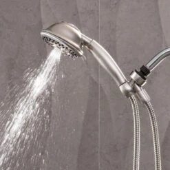 9-Spray 4.5 In. Single Wall Mount Low Flow Handheld Adjustable Shower Head In Brushed Nickel 15 9-Spray 4.5 In. Single Wall Mount Low Flow Handheld Adjustable Shower Head In Brushed Nickel -Household Items Sales d1b86c4b0ae3340f8a6ff013202745f4 1800x1800