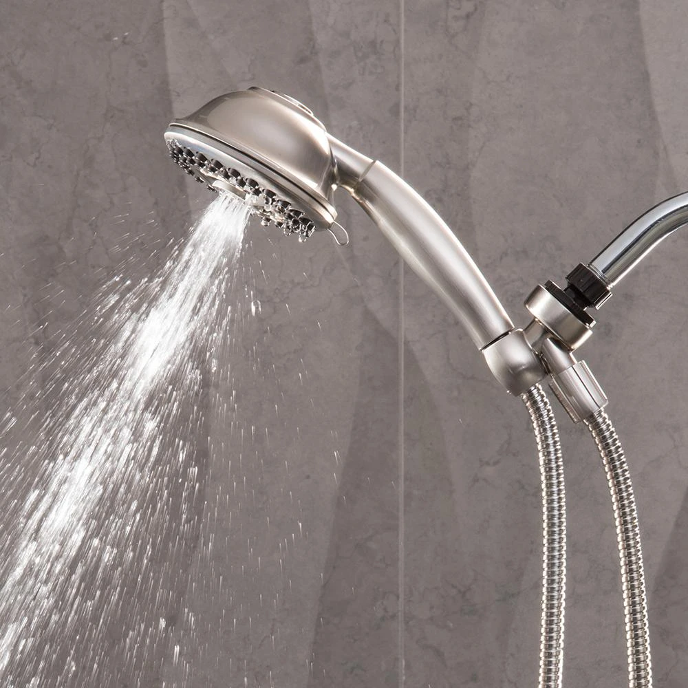 9-Spray 4.5 In. Single Wall Mount Low Flow Handheld Adjustable Shower Head In Brushed Nickel 7 9-Spray 4.5 In. Single Wall Mount Low Flow Handheld Adjustable Shower Head In Brushed Nickel - Image 5