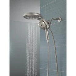 HydroRain Two-in-One 5-Spray 6 In. Dual Wall Mount Fixed And Handheld H2Okinetic Shower Head In Stainless -Household Items Sales d8daade83f4cb5d44d158ffaad56ec8c 2e01287a 617b 429c 9aba c3b542419b22 1800x1800