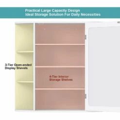 6.5 In. X 25 In. X 26 In. White Multipurpose Wall Surface Mount Bathroom Storage Medicine Cabinet With Mirror -Household Items Sales d91ed73f09a5cd6b3120bea0d34ab6f9 1800x1800