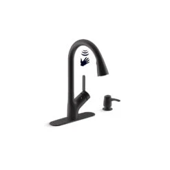 Setra Single-Handle Touchless Pull-Down Sprayer Kitchen Faucet In Matte Black