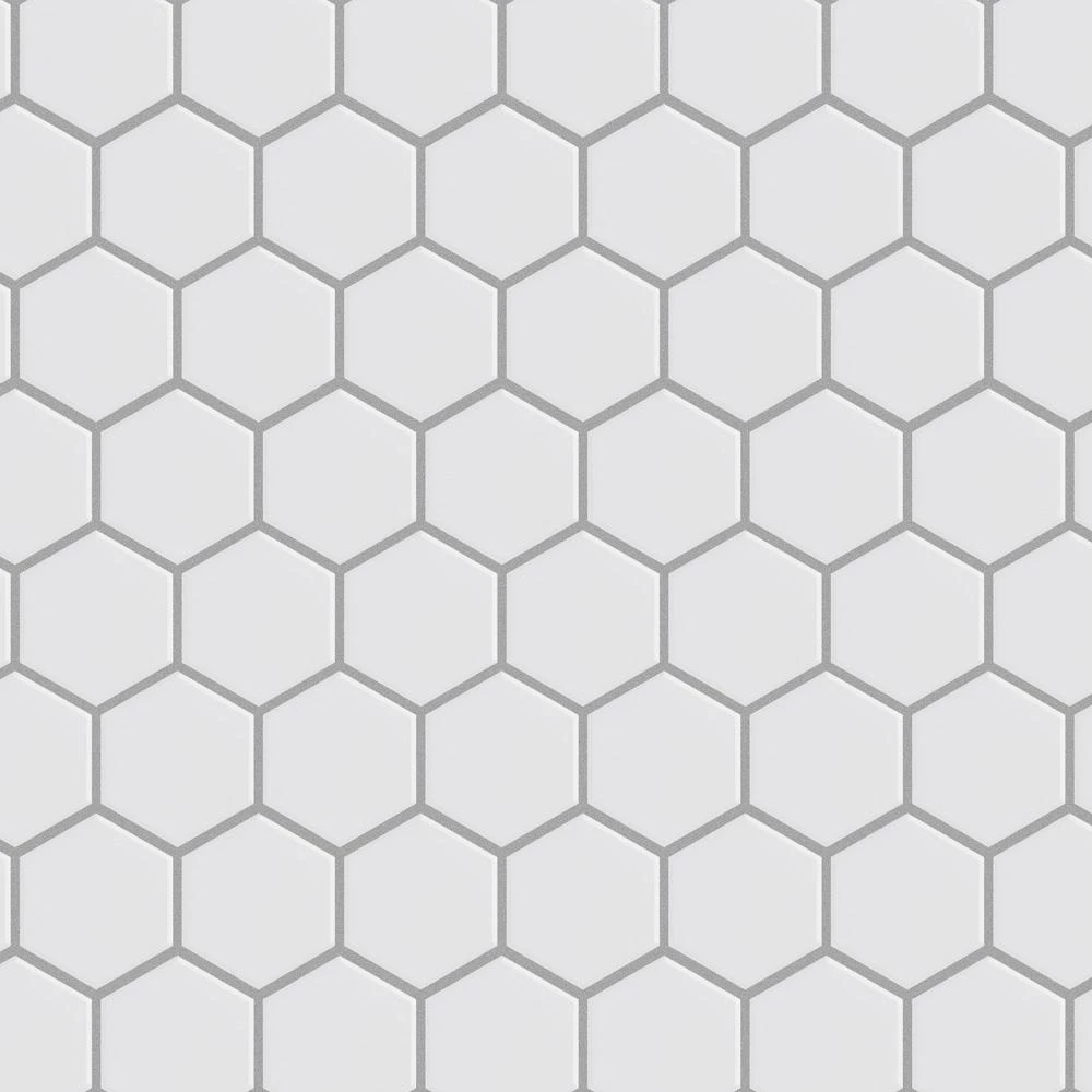Merola Tile Metro Hex 2 In. Matte White 11-1/8 In. X 12-5/8 In. X 6 Mm Porcelain Mosaic Tile (9.96 Sq. Ft. / Case) 7 Merola Tile Metro Hex 2 In. Matte White 11-1/8 In. X 12-5/8 In. X 6 Mm Porcelain Mosaic Tile (9.96 Sq. Ft. / Case) - Image 5