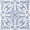 Moma Light Blue Encaustic 9x9 Glazed Porcelain Tile