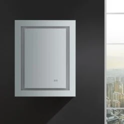 Spazio 24 In. W X 30 In. H Recessed Or Surface Mount Medicine Cabinet With LED Lighting, Mirror Defogger And Left Hinge -Household Items Sales e6e8db98d88ba46f066191c6d30062a3 1800x1800