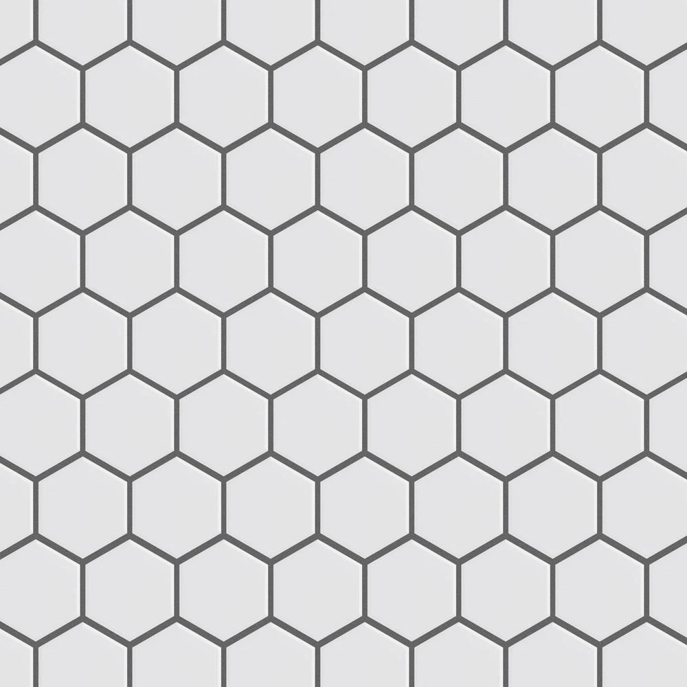 Merola Tile Metro Hex 2 In. Matte White 11-1/8 In. X 12-5/8 In. X 6 Mm Porcelain Mosaic Tile (9.96 Sq. Ft. / Case) 8 Merola Tile Metro Hex 2 In. Matte White 11-1/8 In. X 12-5/8 In. X 6 Mm Porcelain Mosaic Tile (9.96 Sq. Ft. / Case) - Image 6