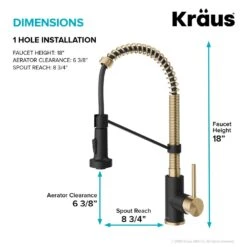 Single-Handle Pull-Down Kitchen Faucet With Dual Function Sprayhead In Spot Free Antique Champagne Bronze/Matte Black -Household Items Sales ea6979c7c2358c36a6f3f8db57c90f5e 1800x1800