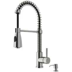 Brant Single-Handle Pull-Down Sprayer Kitchen Faucet With Soap Dispenser In Matte Gold -Household Items Sales eb0064deb74841cc322cf82c9d44a0ae 1800x1800