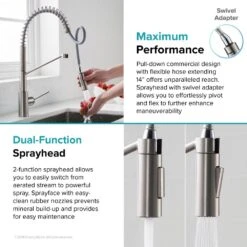 Oletto Single-Handle Pull-Down Sprayer Kitchen Faucet In All-Brite Spot-Free Stainless Steel -Household Items Sales ec72f06bf68d86672898b50ce3c0d988 1800x1800