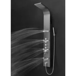 65 In. 8-Jet Shower Panel System In Space Gray Brushed Stainless Steel With Rainfall Waterfall Shower Head And Wand 18 65 In. 8-Jet Shower Panel System In Space Gray Brushed Stainless Steel With Rainfall Waterfall Shower Head And Wand -Household Items Sales ee2187b59c79f1832066e4c8573075dc 1800x1800