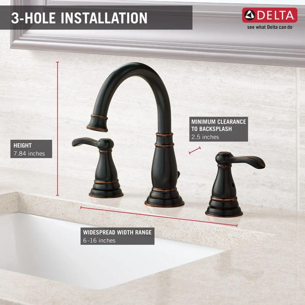 Porter 8 In. Widespread 2-Handle Bathroom Faucet In Oil Rubbed Bronze 6 Porter 8 In. Widespread 2-Handle Bathroom Faucet In Oil Rubbed Bronze - Image 4
