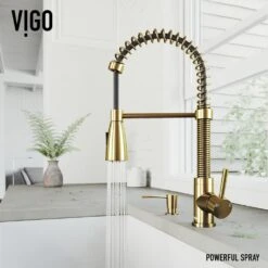 Brant Single-Handle Pull-Down Sprayer Kitchen Faucet With Soap Dispenser In Matte Gold -Household Items Sales f6953c398f826d860aad0de417297070 1800x1800