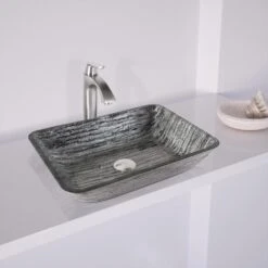 VIGO Titanium Handmade Glass Rectangle Vessel Bathroom Sink In Slate Grey -Household Items Sales f755ef38819d2b3b18a05550353b2677 1800x1800
