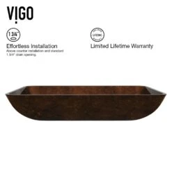 VIGO Rectangular Glass Vessel Bathroom Sink In Russet With Faucet Set In Oil Rubbed Bronze -Household Items Sales f853ab7183896f5dcfc2b959dac43635 7964960d a2f7 4e78 b284 7186b7b8b0e1 1800x1800