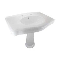 Darbyshire 33-1/2 In. Pedestal Combo Bathroom Sink In White With Overflow