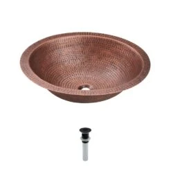 MR Direct Dual-Mount Bathroom Sink In Copper With Grid Drain In Antique Bronze
